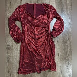 Elegant Red Wrap Dress